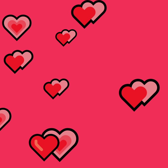 Animated background - Red Hearts